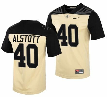 Purdue Boilermakers Mike Alstott Jersey #40 College Football Gold Vapor Untouchable