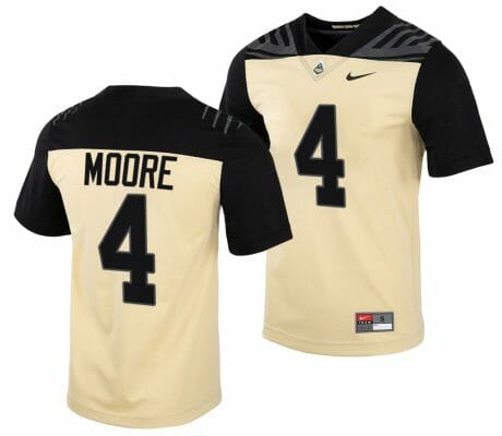 Purdue Boilermakers Rondale Moore Jersey #4 College Football Gold Vapor Untouchable
