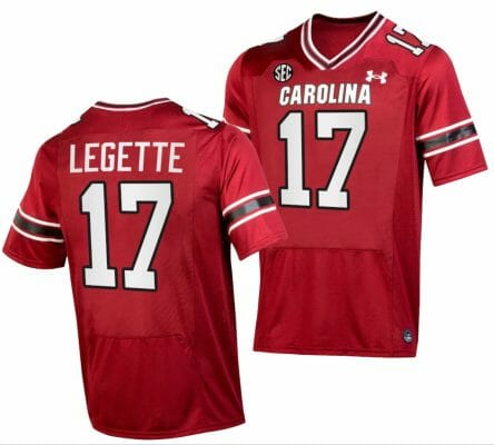 South Carolina Gamecocks Xavier Legette Jersey #17 College Football Stitched Garnet 2023