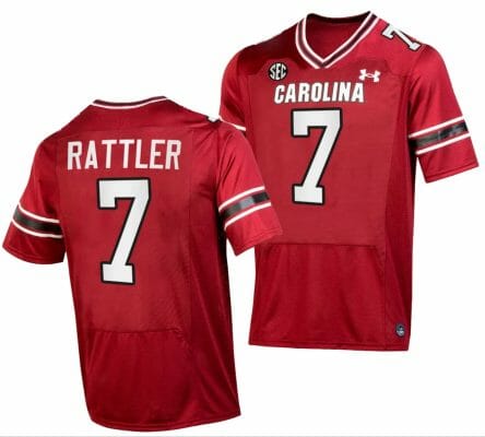 South Carolina Gamecocks Spencer Rattler Jersey #7 College Football Stitched Garnet 2023 10 South Carolina Gamecocks Spencer Rattler Jersey #7 College Football Stitched Garnet 2023