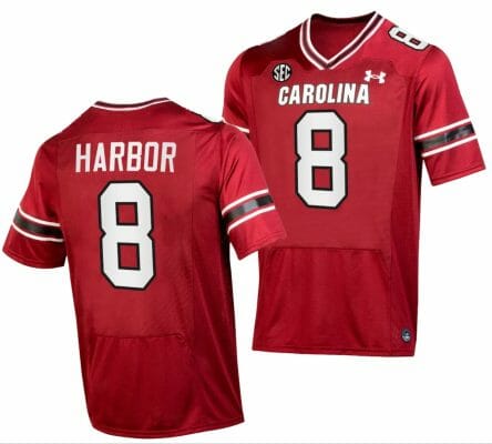 South Carolina Gamecocks Nyck Harbor Jersey #8 College Football Stitched Garnet 2023 10 South Carolina Gamecocks Nyck Harbor Jersey #8 College Football Stitched Garnet 2023