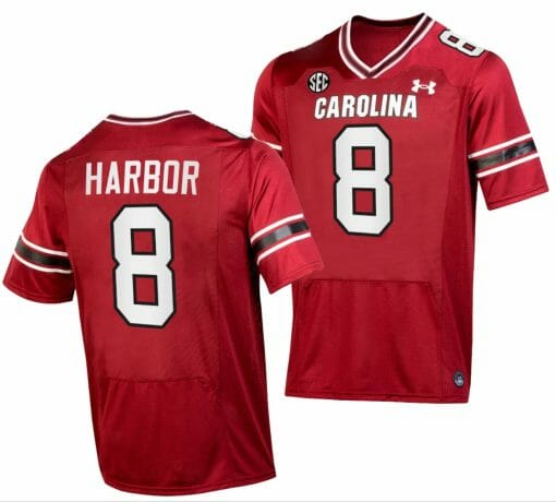 South Carolina Gamecocks Nyck Harbor Jersey #8 College Football Stitched Garnet 2023