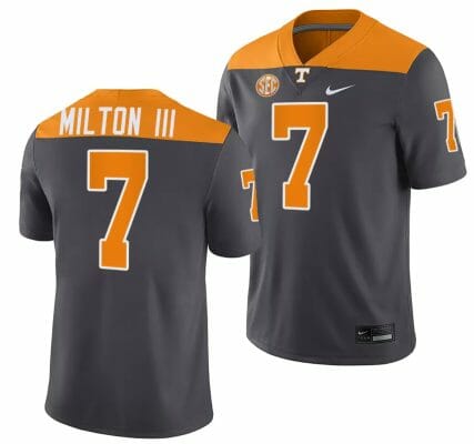 Tennessee Volunteers #7 Joe Milton III Jersey 2023 Artful Dodger Smokey Grey Alternate Football