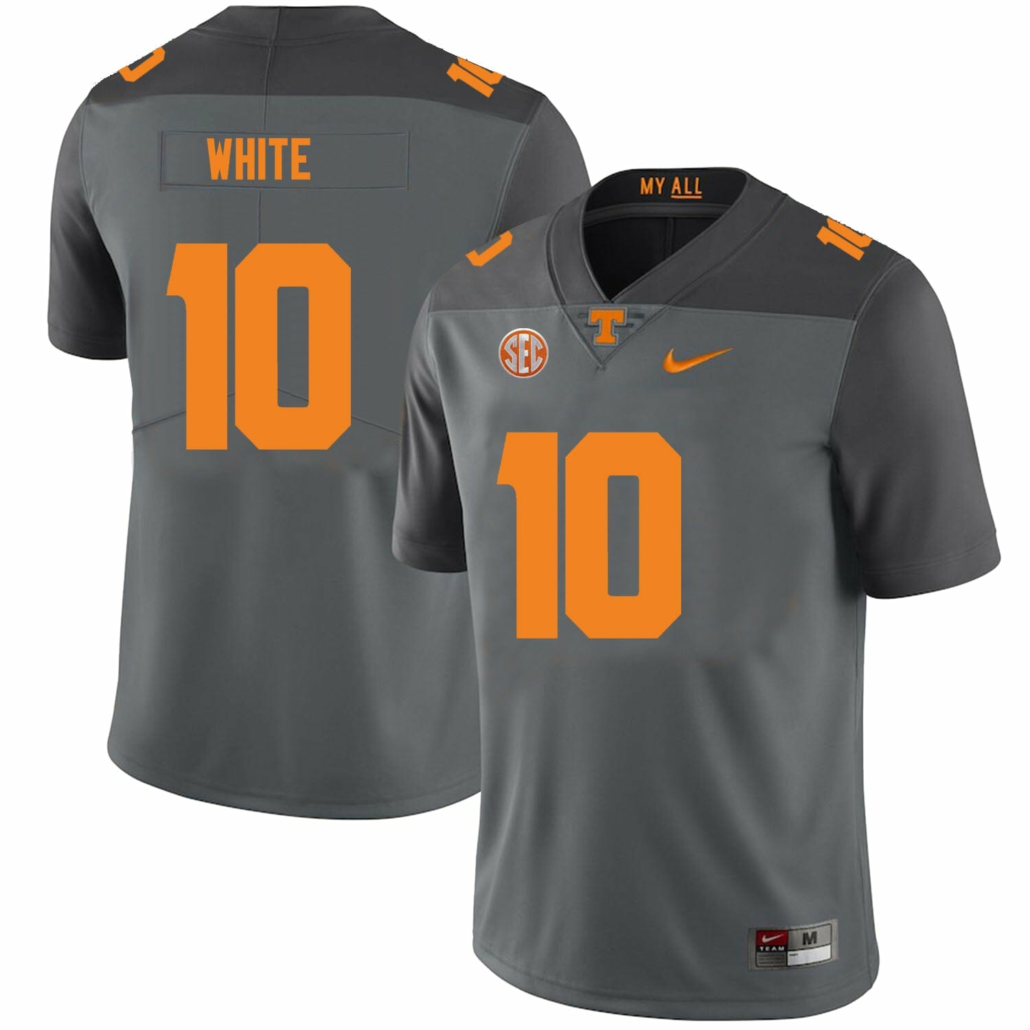 Tennessee Volunteers #10 Squirrel White Jersey College Football New Gray 1 Tennessee Volunteers #10 Squirrel White Jersey College Football New Gray