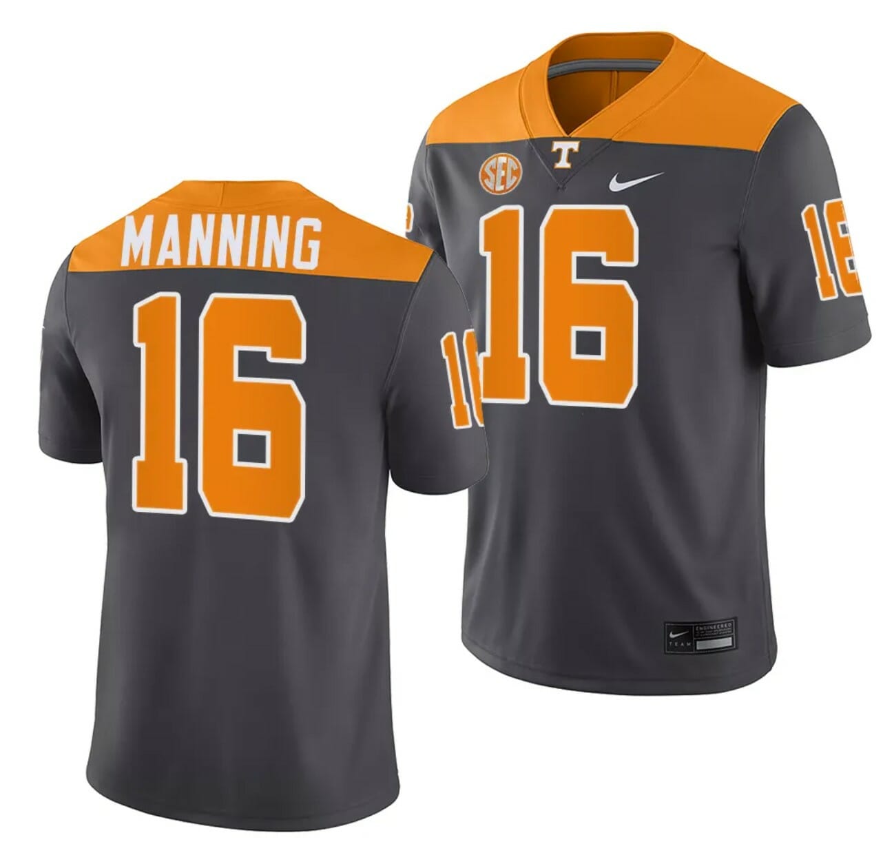 Tennessee Volunteers #16 Peyton Manning Jersey 2023 Artful Dodger Smokey Grey Alternate Football 1 Tennessee Volunteers #16 Peyton Manning Jersey 2023 Artful Dodger Smokey Grey Alternate Football