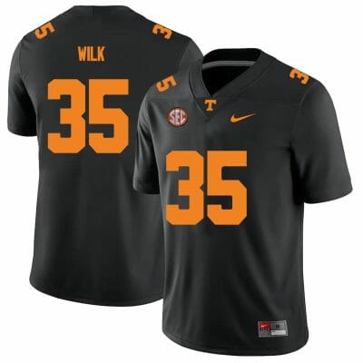 Tennessee Volunteers #35 Patrick Wilk Jersey College Football New Black 10 Tennessee Volunteers #35 Patrick Wilk Jersey College Football New Black