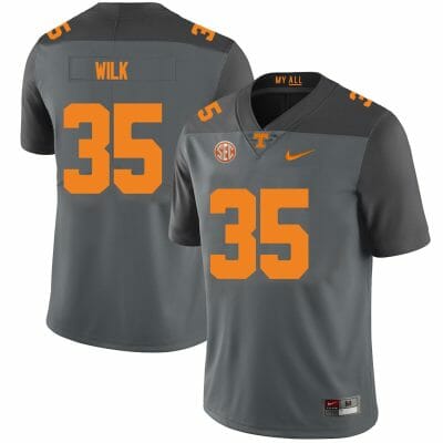 Tennessee Volunteers #35 Patrick Wilk Jersey College Football New Gray 10 Tennessee Volunteers #35 Patrick Wilk Jersey College Football New Gray