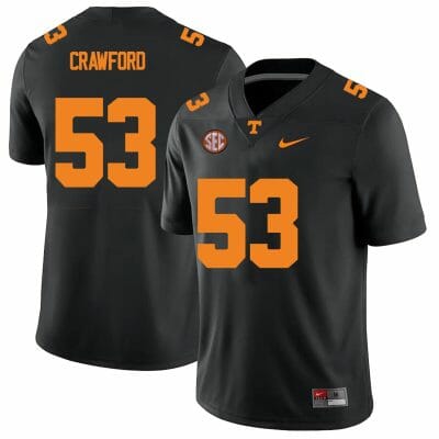 Tennessee Volunteers #53 Jeremiah Crawford Jersey College Football New Black