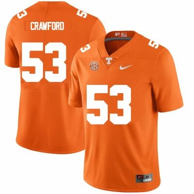 Tennessee Volunteers #53 Jeremiah Crawford Jersey College Football New Orange