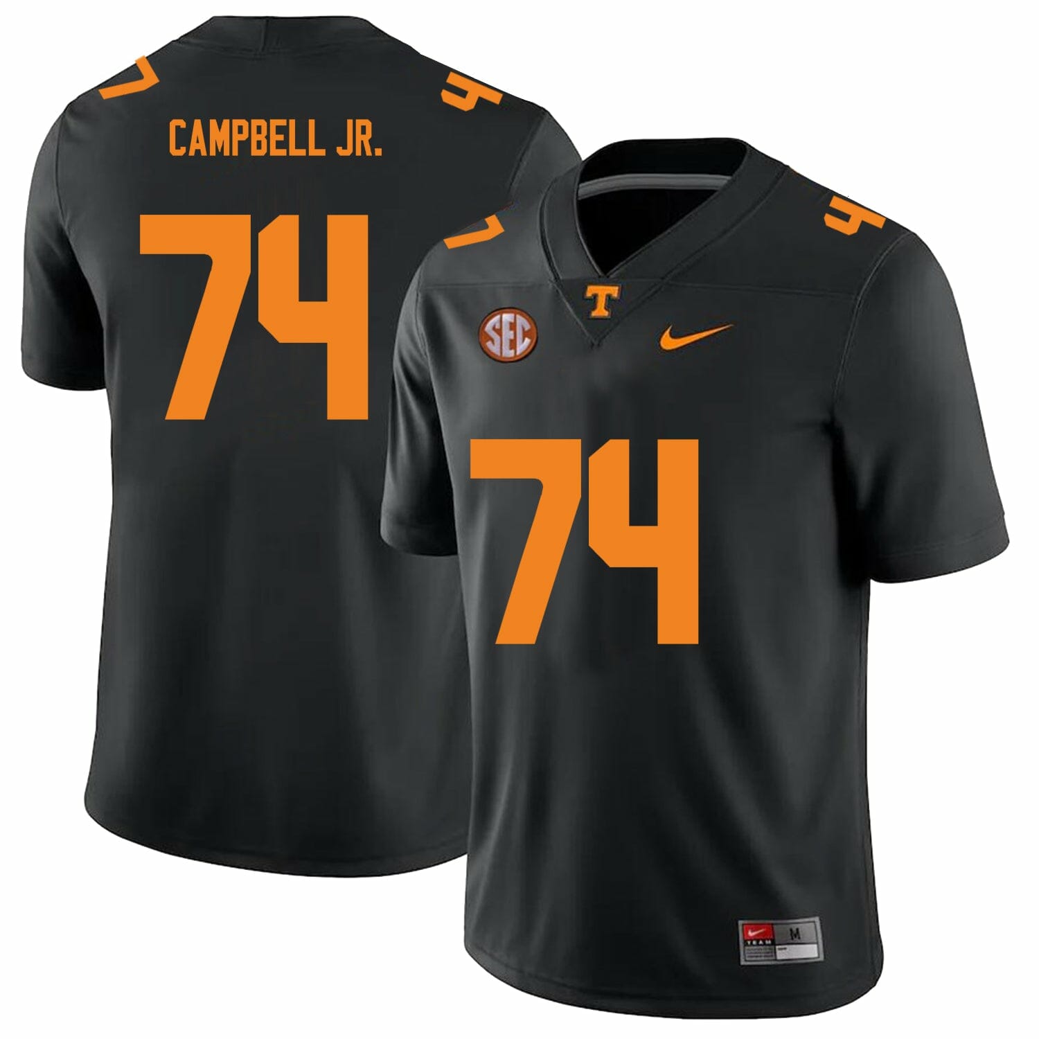 Tennessee Volunteers #74 John Campbell Jr Jersey College Football New Black 1 Tennessee Volunteers #74 John Campbell Jr Jersey College Football New Black