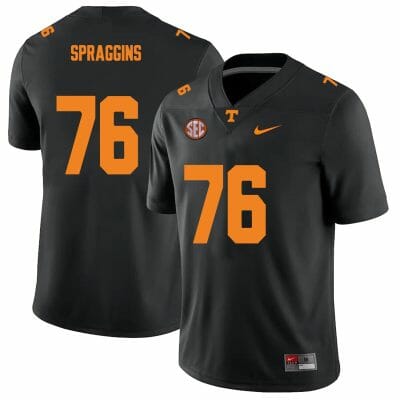 Tennessee Volunteers #76 Javontez Spraggins Jersey College Football New Black