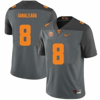 Tennessee Volunteers #8 Nico Lamaleava Jersey College Football Gray