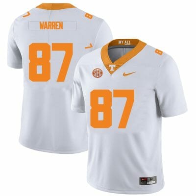 Tennessee Volunteers #87 Jacob Warren Jersey College Football New White 10 Tennessee Volunteers #87 Jacob Warren Jersey College Football New White
