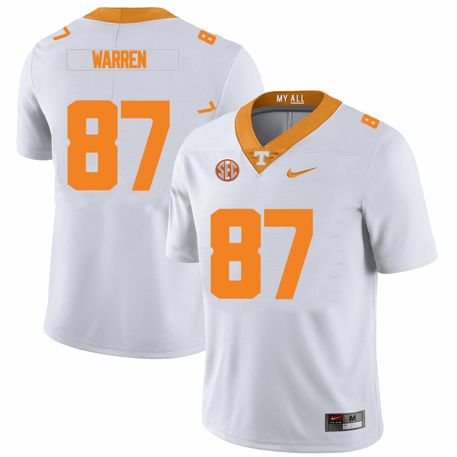 Tennessee Volunteers #87 Jacob Warren Jersey College Football New White 1 Tennessee Volunteers #87 Jacob Warren Jersey College Football New White
