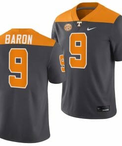 Tennessee Volunteers #9 Tyler Baron Jersey 2023 Artful Dodger Smokey Grey Alternate Football