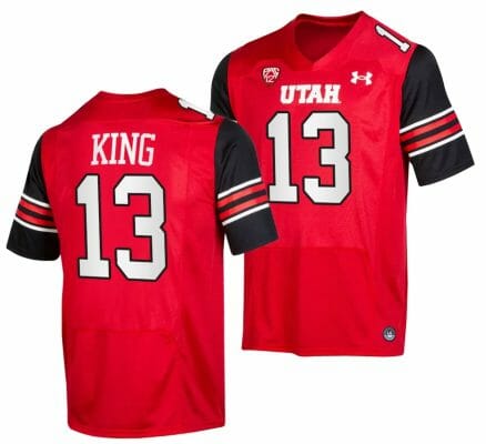 Utah Utes #13 Landen King Jersey College Football Red