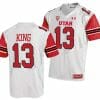Utah Utes #13 Landen King Jersey College Football White
