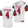 Utah Utes #4 Mycah Pittman Jersey College Football White