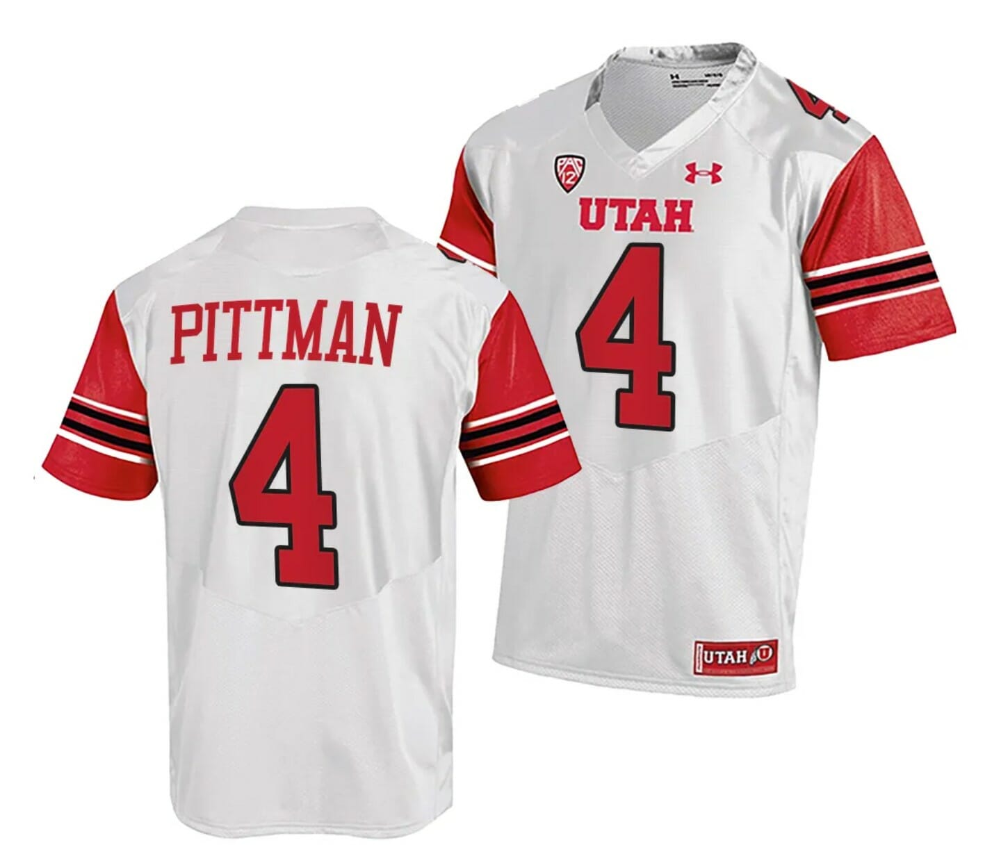 Utah Utes #4 Mycah Pittman Jersey College Football White Replica 1 Utah Utes #4 Mycah Pittman Jersey College Football White Replica