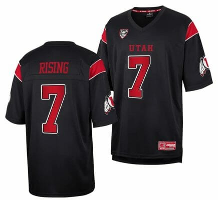 Utah Utes #7 Cameron Rising Jersey Throwback College Football Black