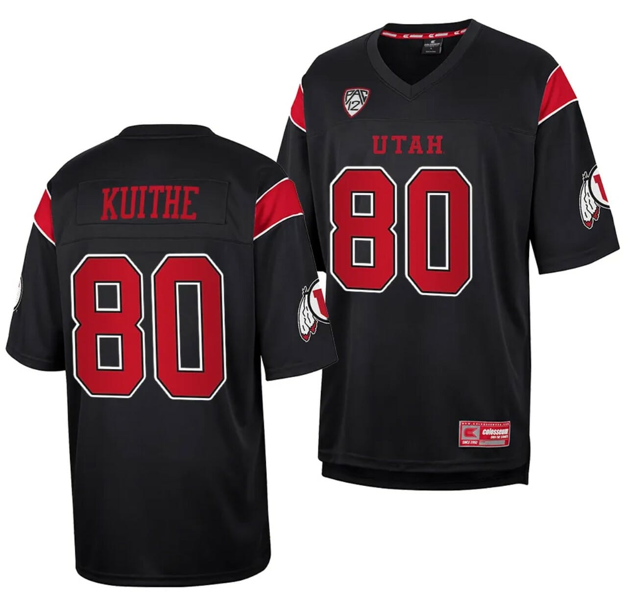 Utah Utes #80 Brant Kuithe Jersey Throwback College Football Black 1 Utah Utes #80 Brant Kuithe Jersey Throwback College Football Black