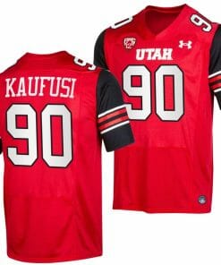 Utah Utes #90 Devin Kaufusi Jersey College Football Red