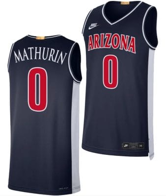 Arizona Wildcats Bennedict Mathurin Jersey #0 Limited Retro Basketball 2023-24 Navy