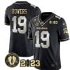 Brock Bowers Jersey #19 Georgia Bulldogs Football 2023 and Vince Dooley Patch Black Limited