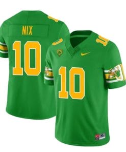 Bo Nix Jersey #10 Oregon Ducks Mighty Oregon 1984 Football Throwback Green All Stitched