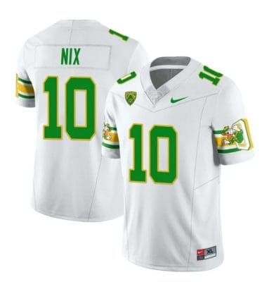 Bo Nix Jersey #10 Oregon Ducks Mighty Oregon 1984 Football Throwback White