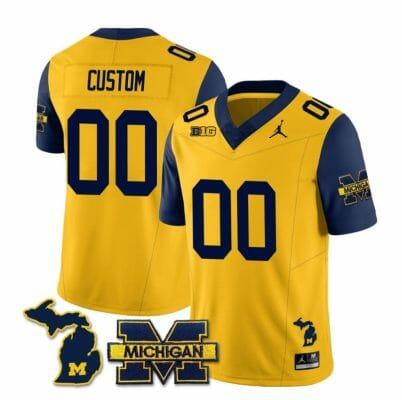 Custom Michigan Wolverines Jersey Special Name and Number College Football 2023 Stitched Navy Sleeves