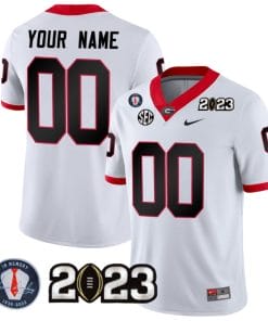 Custom Georgia Bulldogs Jersey Name and Number Football 2023 Vince Dooley Patch Regular White