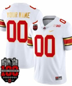 Custom Ohio State Buckeyes Jersey Name and Number College Football Stitched Gold Trim White