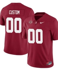 Custom Alabama Crimson Jersey Name and Number Football College SEC Patch Crimson All Stitched
