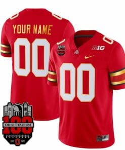 Custom Ohio State Buckeyes Jersey Name and Number College Football Stitched Gold Trim Scarlet