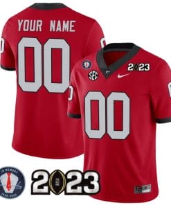 Custom Georgia Bulldogs Jersey Name and Number Football 2023 Vince Dooley Patch Regular Red