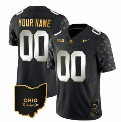 Custom Ohio State Buckeyes Jersey Name and Number College Football Stitched Alternate Gold Black Limited