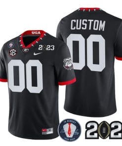 Custom Georgia Bulldogs Jersey Name and Number Football 2023 Vince Dooley Patch Regular Black