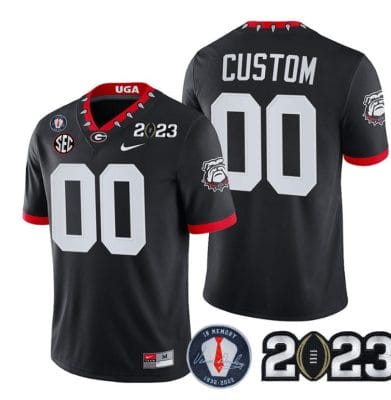 Custom Georgia Bulldogs Jersey Name and Number Football 2023 Vince Dooley Patch Regular Black 8 Custom Georgia Bulldogs Jersey Name and Number Football 2023 Vince Dooley Patch Regular Black