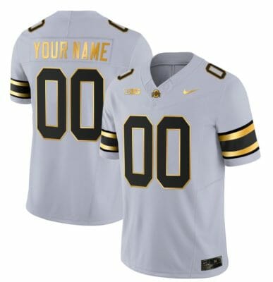 Custom Ohio State Buckeyes Jersey Name and Number College Football Stitched Gray Gold