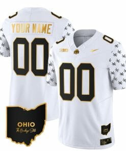 Custom Ohio State Buckeyes Jersey Name and Number College Football Stitched Alternate White Gold