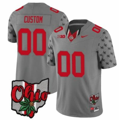 Custom Ohio State Buckeyes Jersey Name and Number College Football 2023 Stitched Alternate Gray 8 Custom Ohio State Buckeyes Jersey Name and Number College Football 2023 Stitched Alternate Gray