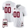 Custom Alabama Crimson Jersey Name and Number Football College SEC Graduate Map Patch White All Stitched