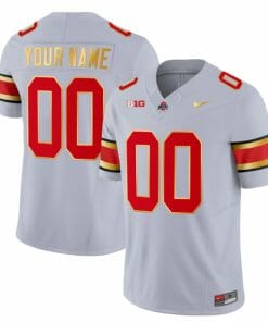 Custom Ohio State Buckeyes Jersey Name and Number College Football Stitched Gold Trim Gray