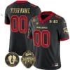 Custom Georgia Bulldogs Jersey Name and Number Football 2023 Back To Back Champions Vince Dooley Patch Black Gold Trim