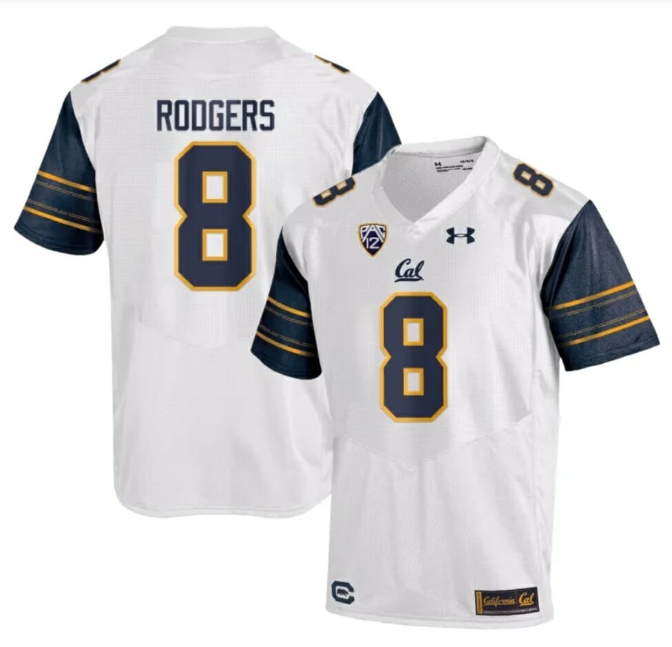 Cal Bears Aaron Rodgers Jersey #8 College Football 2023 Stitched White 1 Cal Bears Aaron Rodgers Jersey #8 College Football 2023 Stitched White