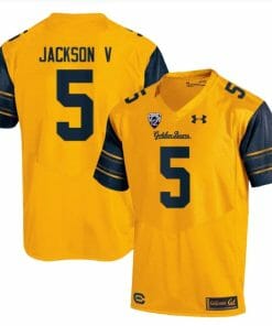 Cal Bears Jackson V Jersey #5 College Football 2023 Stitched Gold