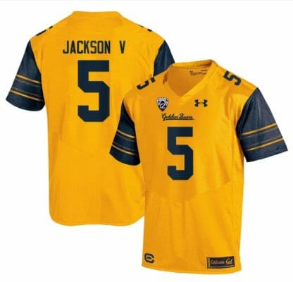Cal Bears Jackson V Jersey #5 College Football 2023 Stitched Gold