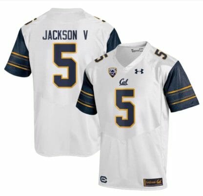 Cal Bears Jackson V Jersey #5 College Football 2023 Stitched White