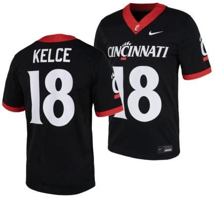 Cincinnati Bearcats Travis Kelce Jersey #18 Black 2023 Replica College Football 10 Cincinnati Bearcats Travis Kelce Jersey #18 Black 2023 Replica College Football